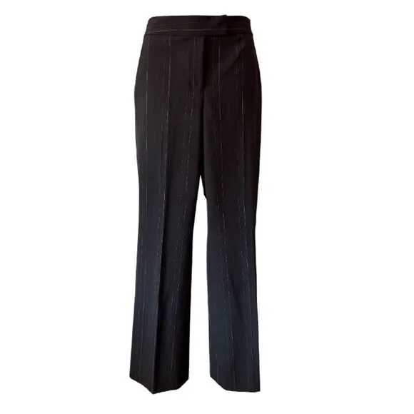 Anne Klein Black Pantsuit With Green & purple Pinstripes Size 6 - Picture 6 of 17